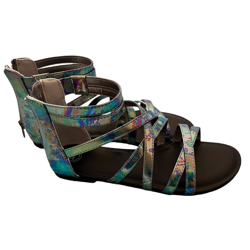 Iridescent Strappy Sandals - Girls